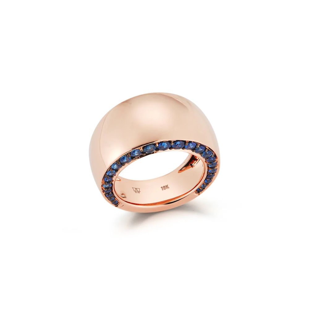 Walters Faith 18k Rose Gold Lytton Blue Sapphire Ring